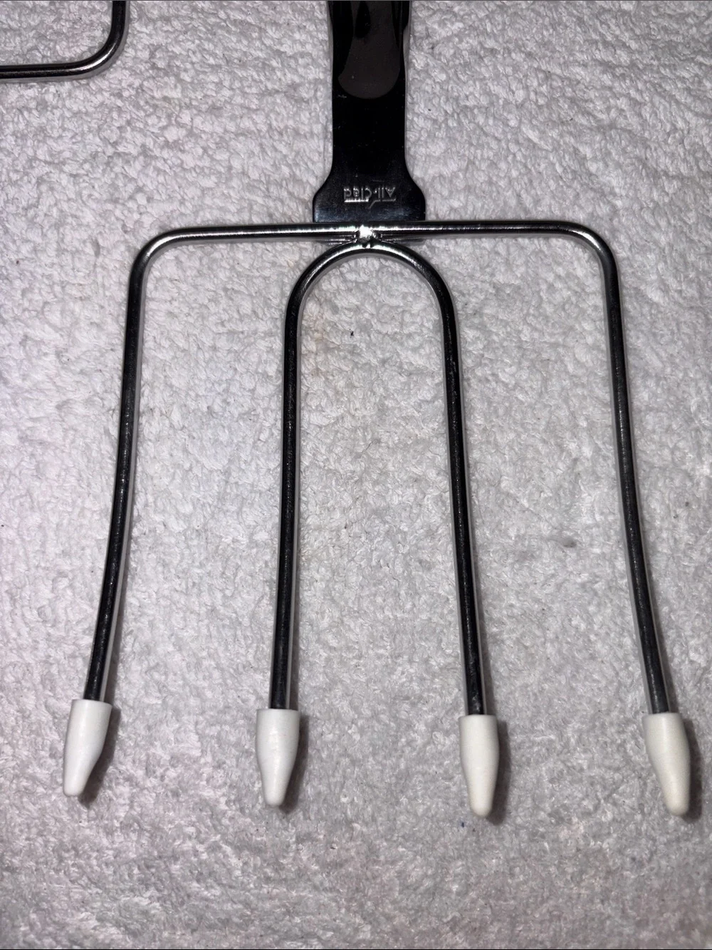 All clad  Stainless turkey lifter forks with White Tip Protectors